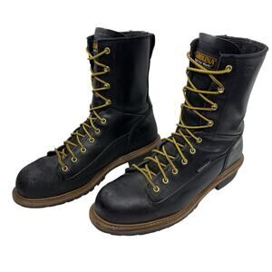 Carolina 8" Logger Boots Men Size 12 D Elm Leather Waterproof Lined Steel Toe
